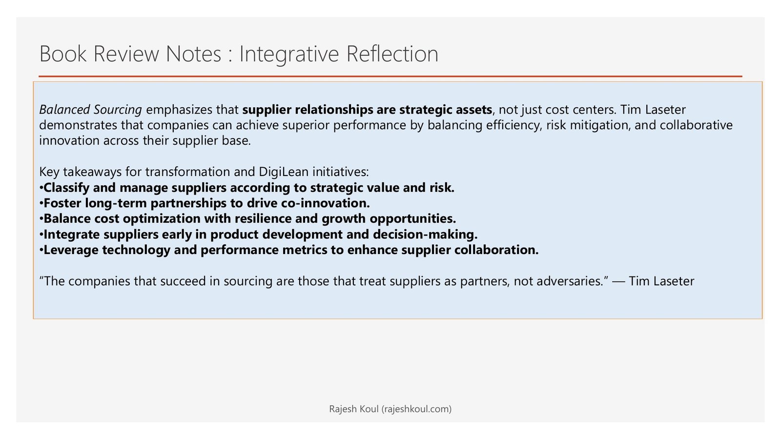 Balanced Sourcing review, page 13 of 14