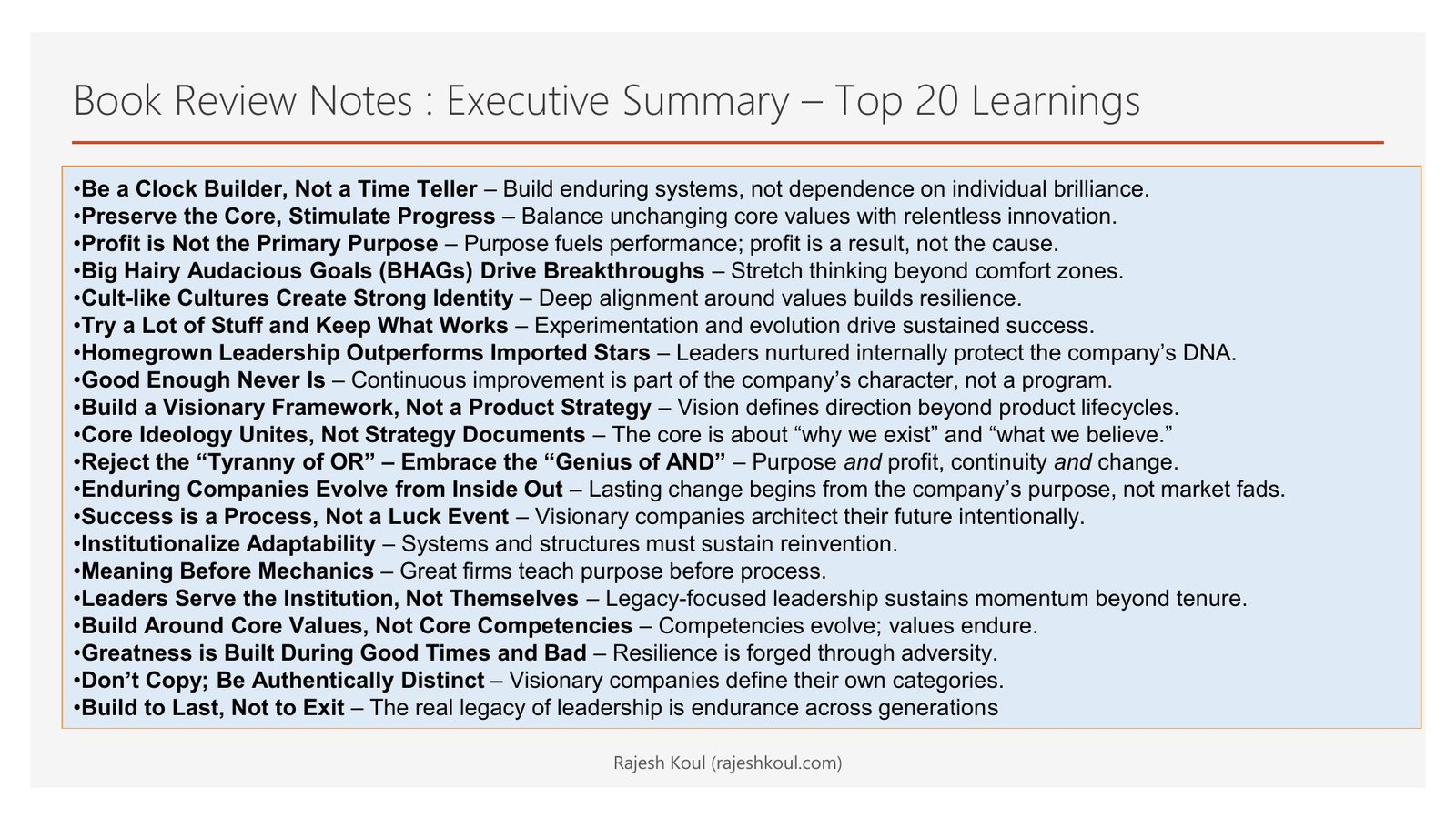 Built to Last review, page 2 of 14