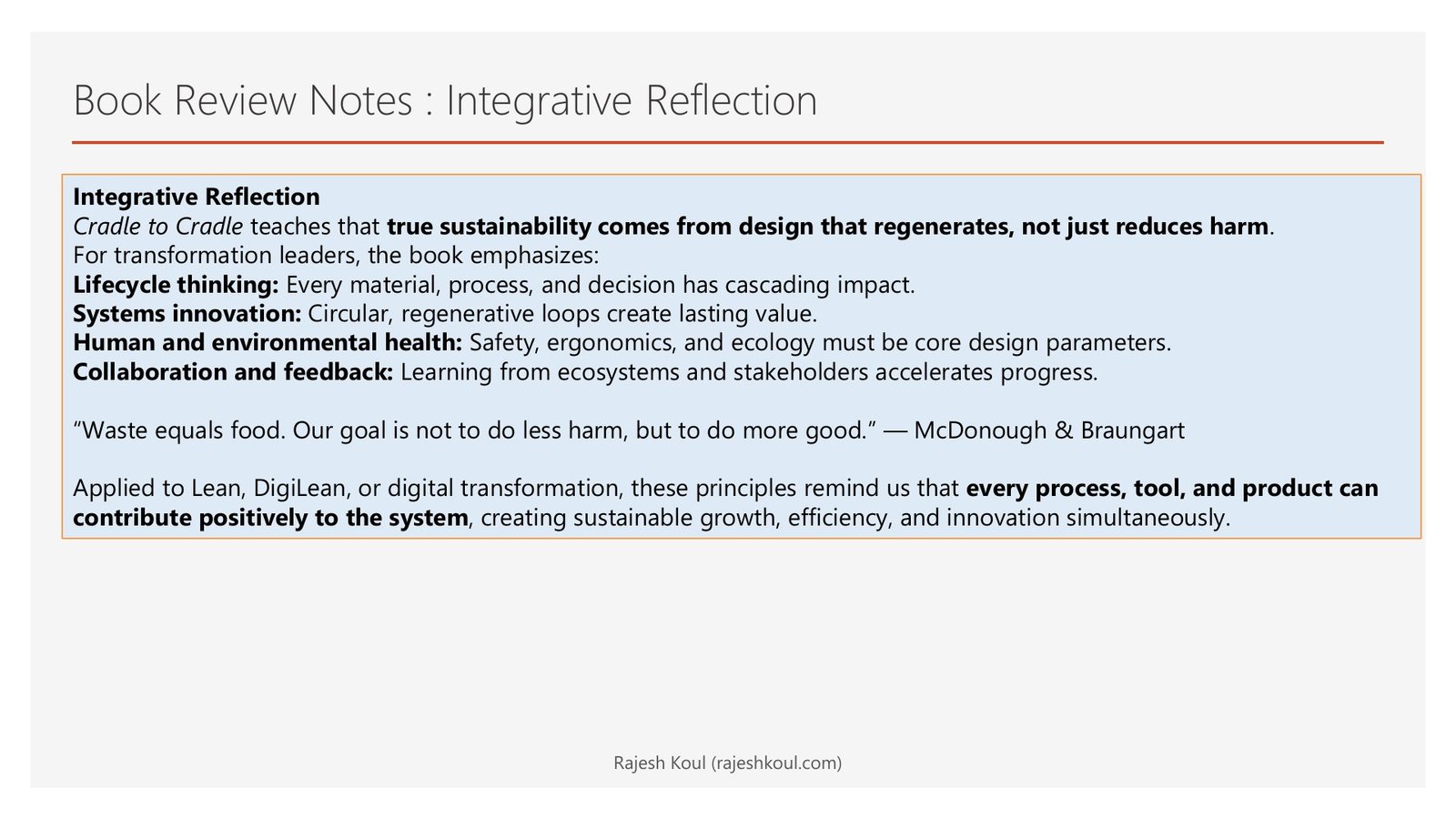 Cradle to Cradle review, page 13 of 14
