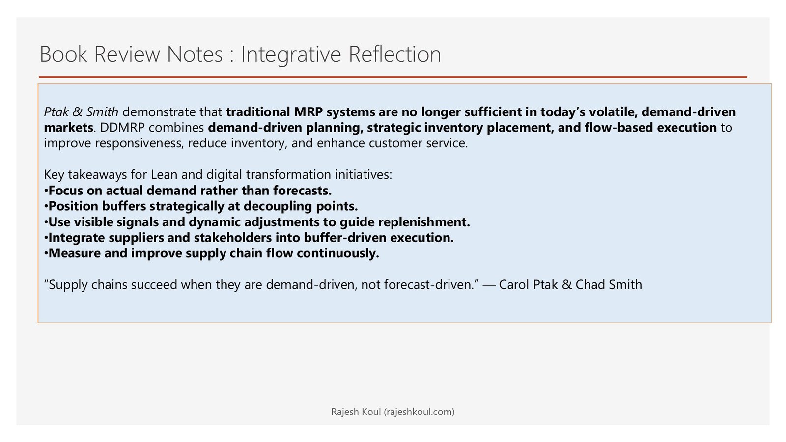 Demand Driven Material Requirements Planning review, page 13 of 14