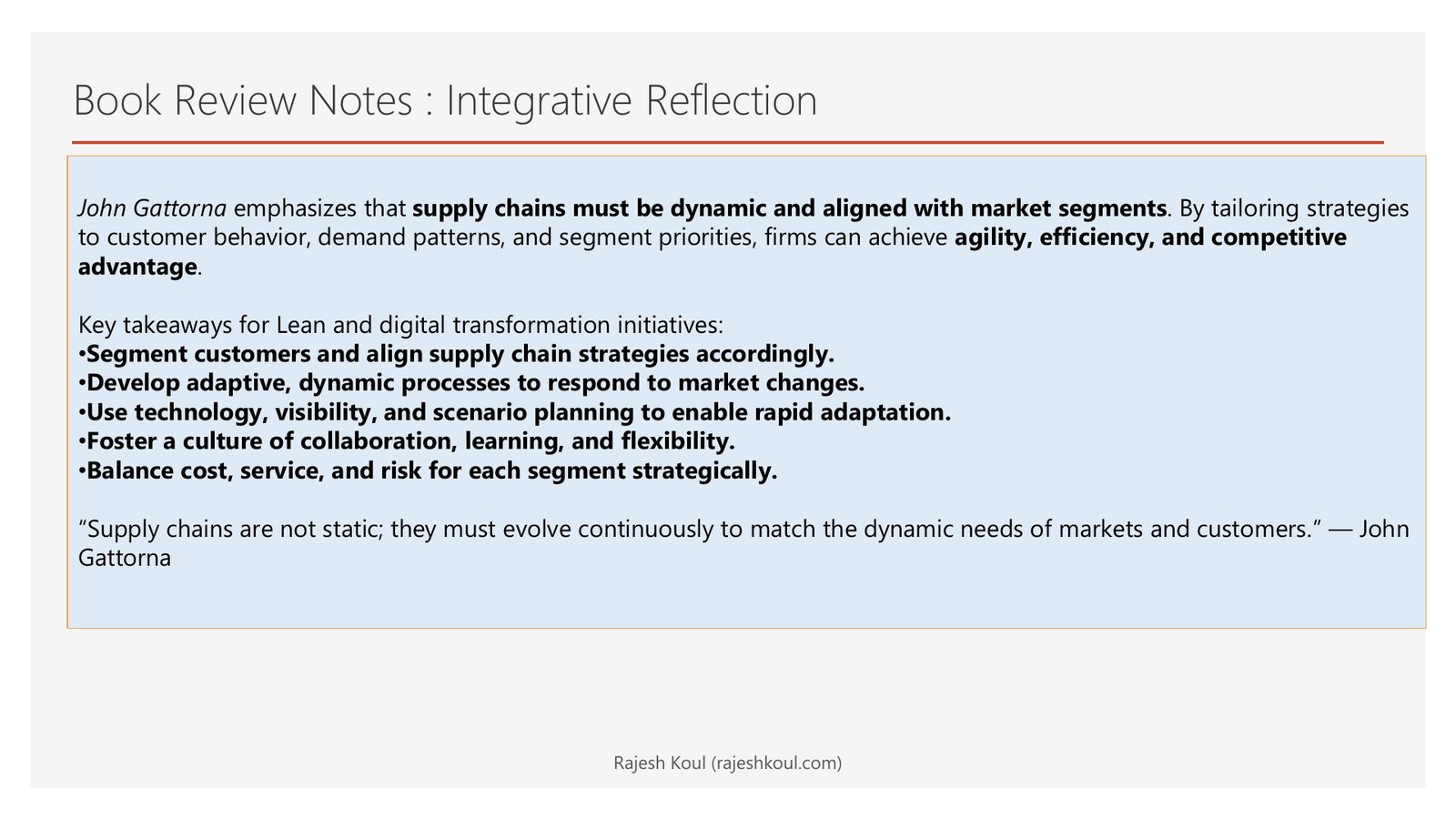 Dynamic Supply Chains review, page 13 of 14