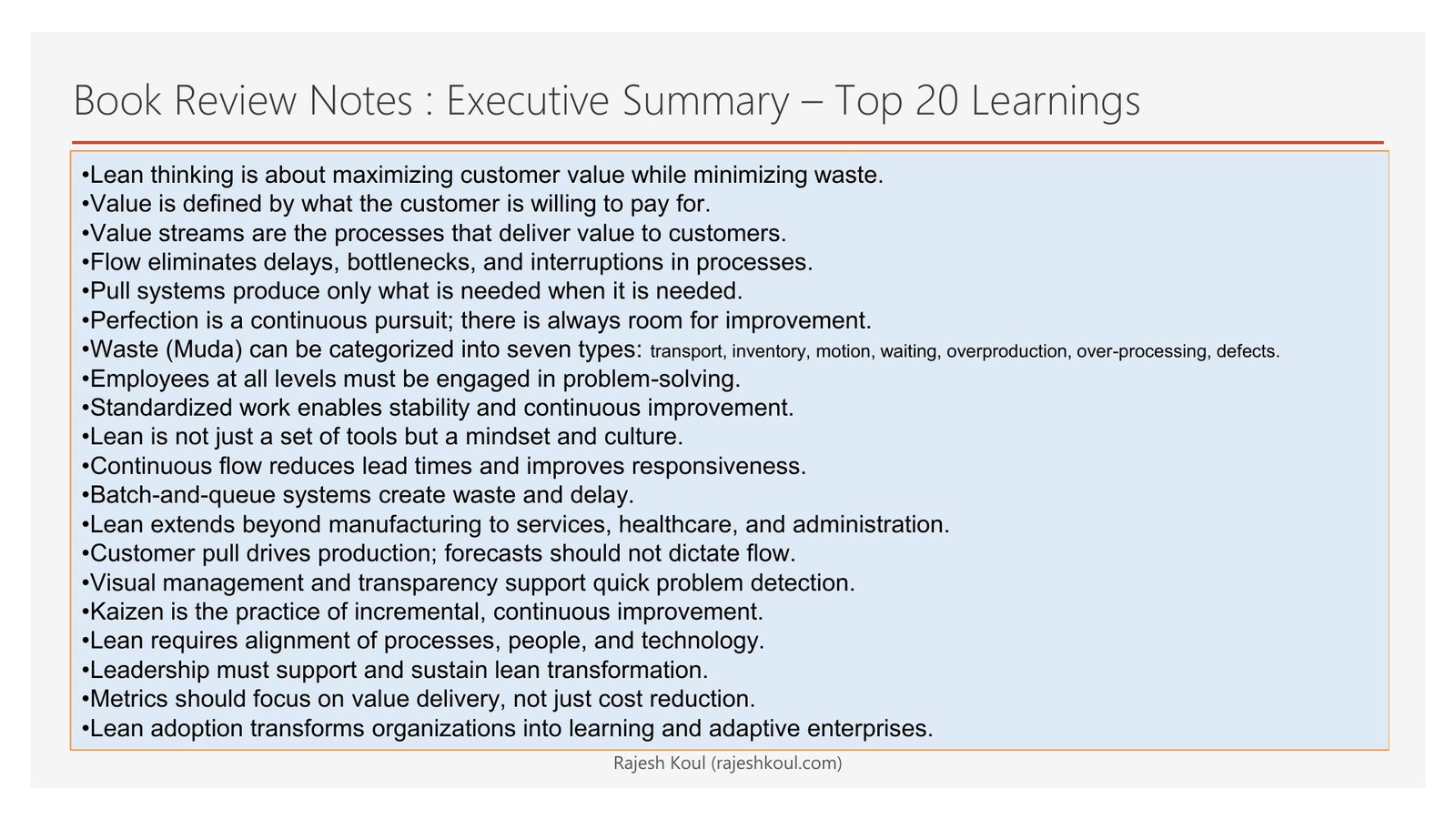 Lean Thinking review, page 2 of 14