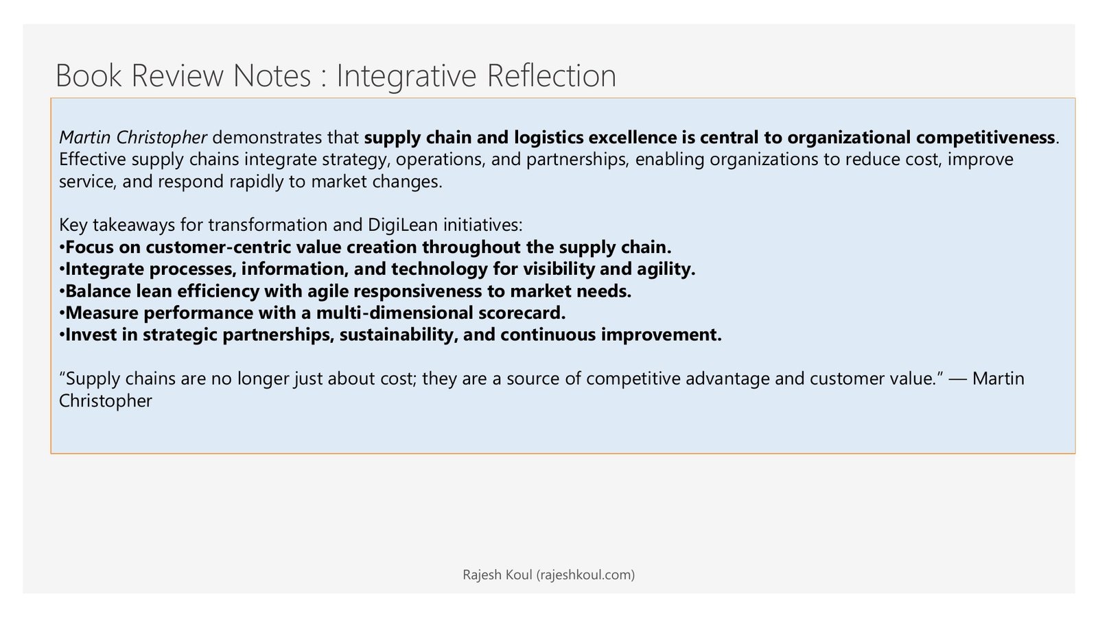 Logistics & Supply Chain Management review, page 13 of 14